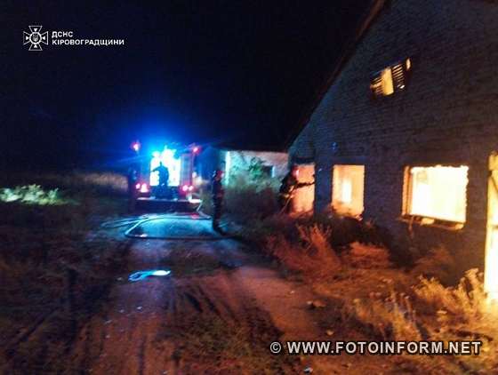 До Служби порятунку надійшло повідомлення про пожежу на вул. Барахтія смт Компаніївка Кропивницького району.